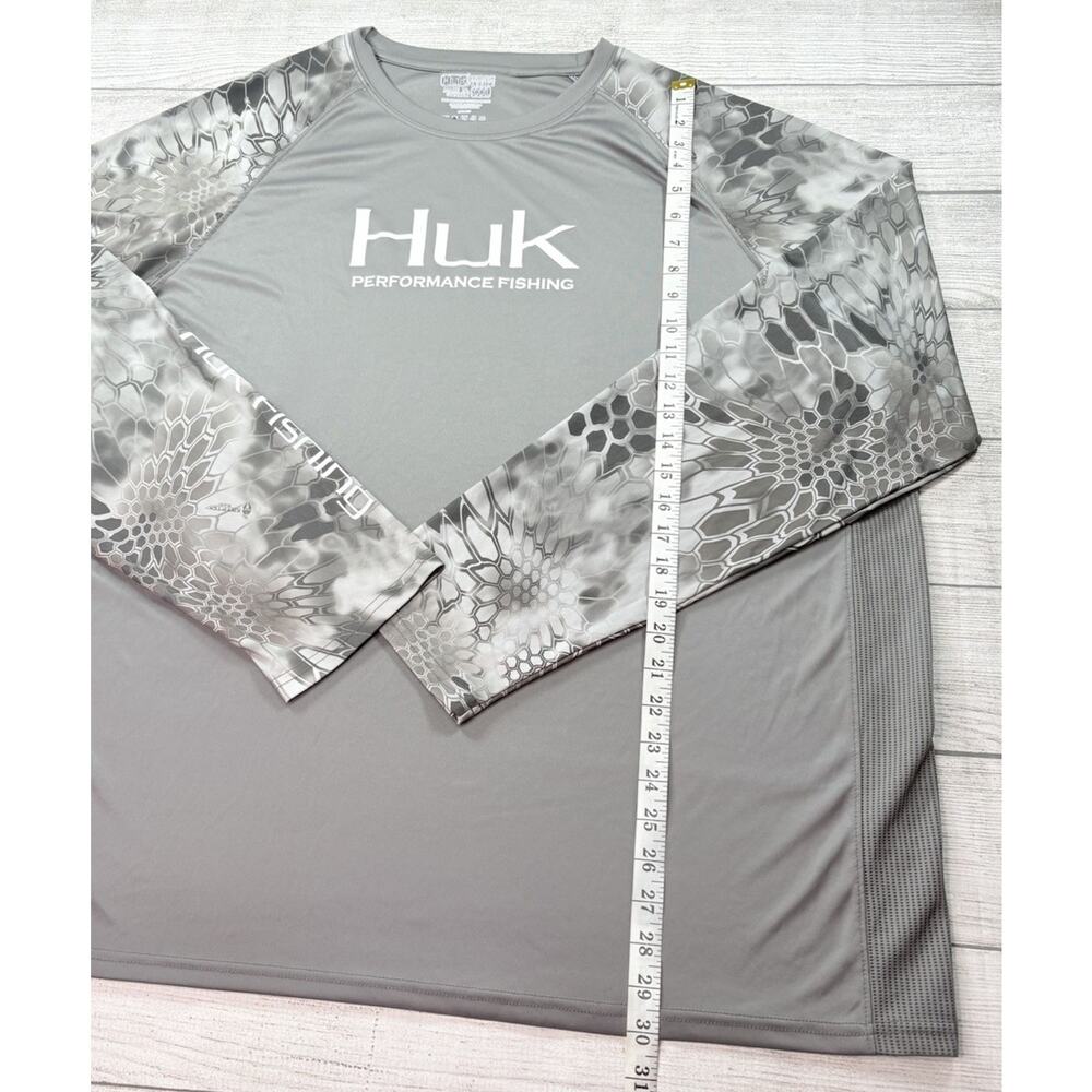 Huk Men's Performance Fishing Kryptek Vented Long Sleeve Charcoal Gray Size 3XL - Picture 2 of 7